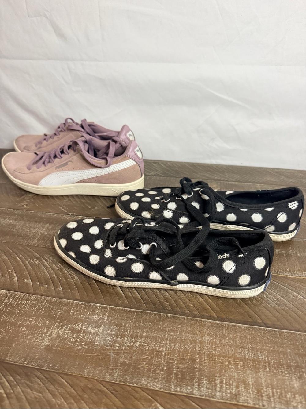 Keds Black & White Polka Dot Canvas Lace-Up Sneakers